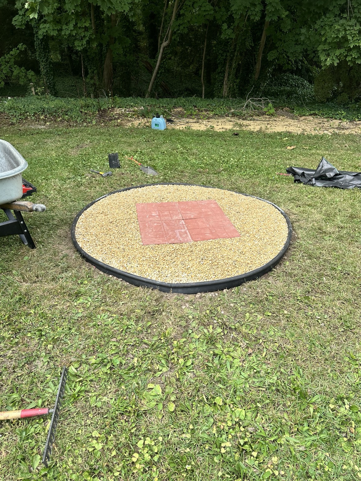 Fire pit area installation