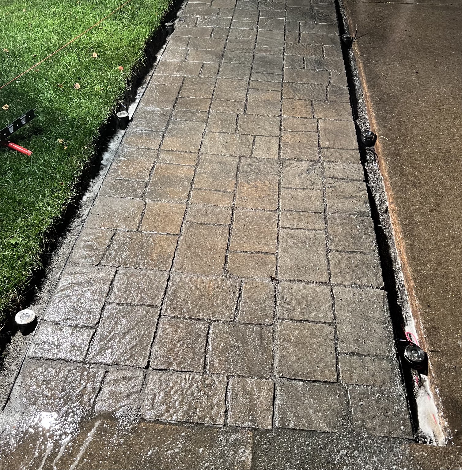 Paver walkway installation